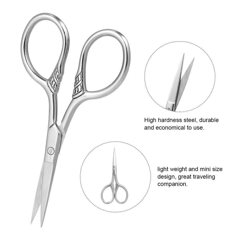 Stainless Steel Beard Scissors - Hairdressing Scissors for Hair, Mustache and Eyebrows