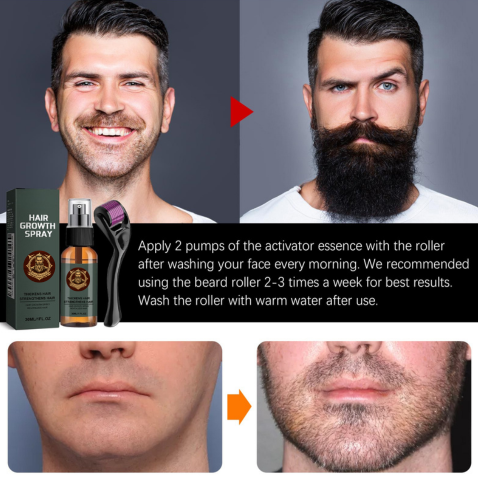 Spray Hydratant Moustache – Stimulant de Croissance et Épaississant Barbe