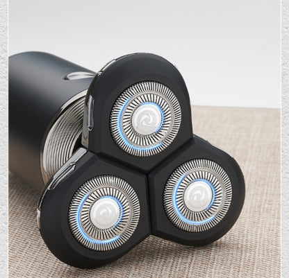 Rasoir Rechargeable au Lithium – 3 Lames Rotatives, Étanche et Lavable
