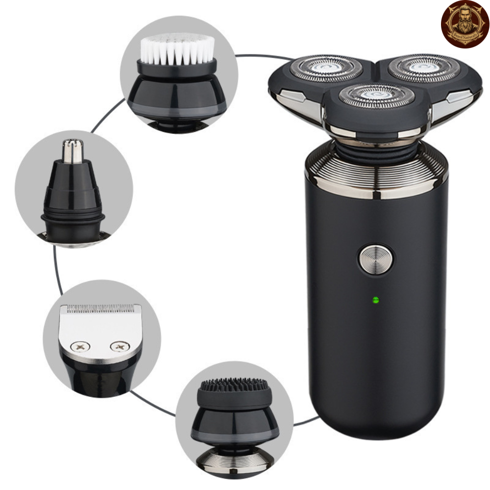 Rasoir Rechargeable au Lithium – 3 Lames Rotatives, Étanche et Lavable