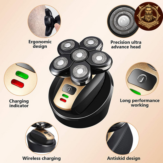 5 en 1 Rasoir Électrique Multifonctionnel à 5 Lames pour Homme – Tondeuse Rechargeable pour Barbe, Nez et Rasage de la Tête